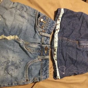 Girls denim skirts. Both for $10